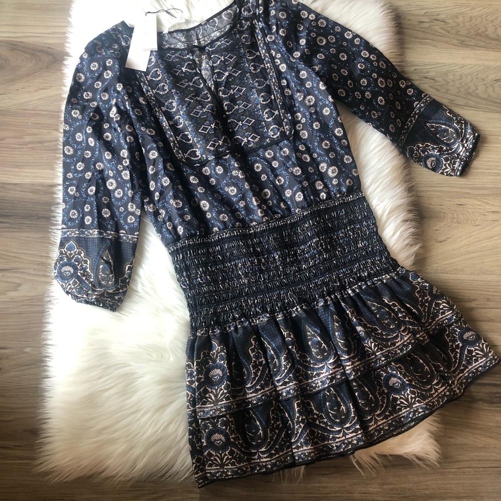 NWT Veronica Beard Makai Printed Boho Silk Dress